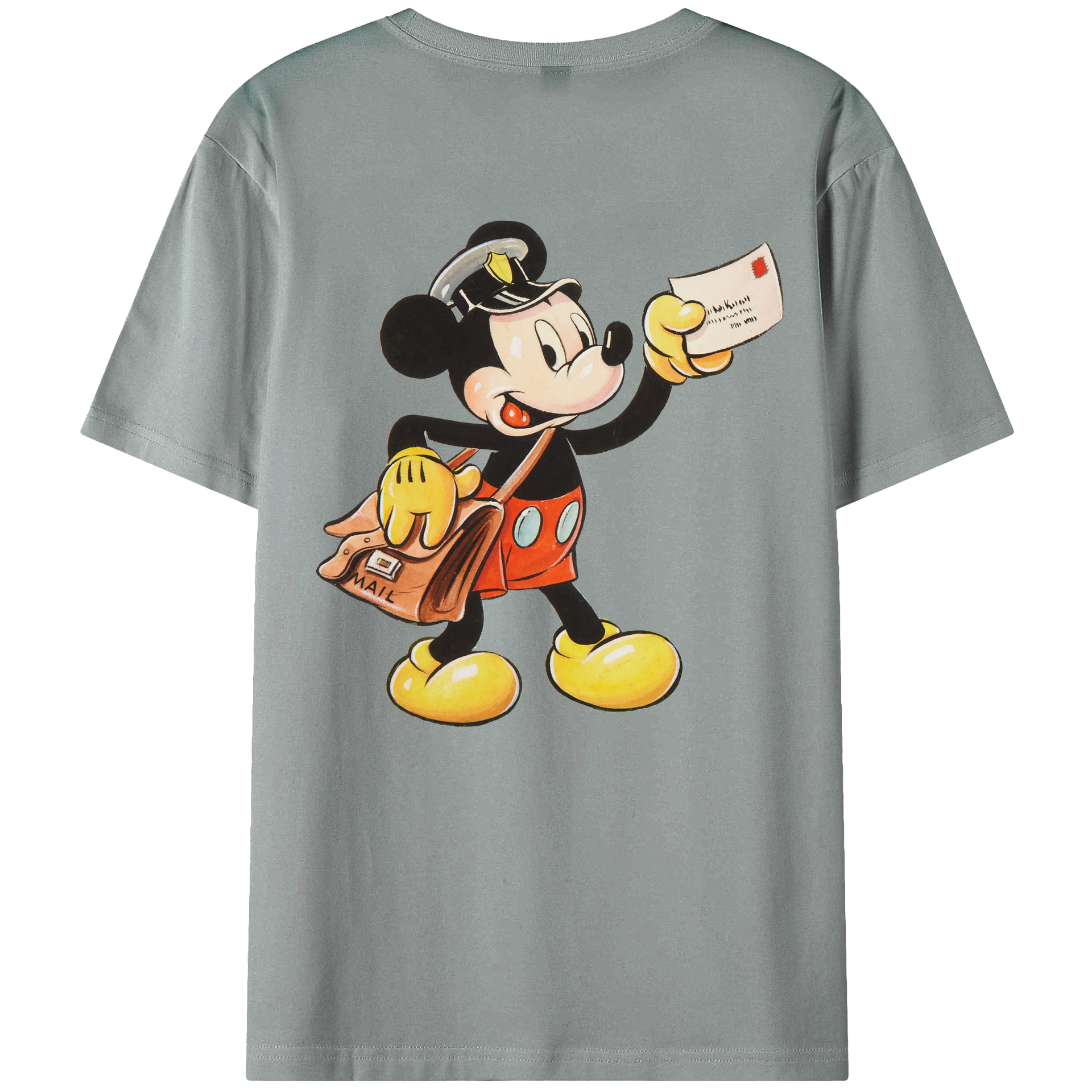 ミッキーマウス Mickey Mouse 綿100％ メンズ半袖Tシャツ（バックプリント） 通気性